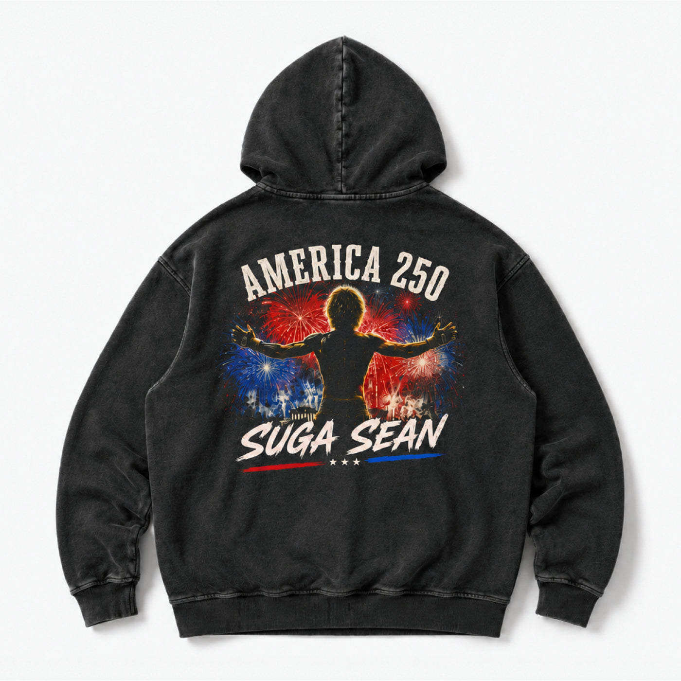 America 250 Snow Washed Black Hoodie