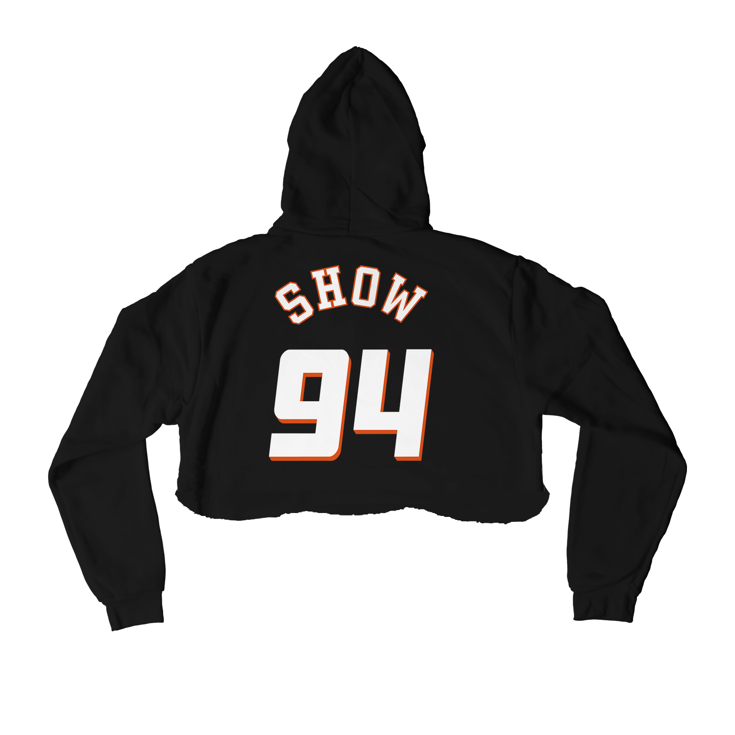 Valley Cropped Black Hoodie Back Design 